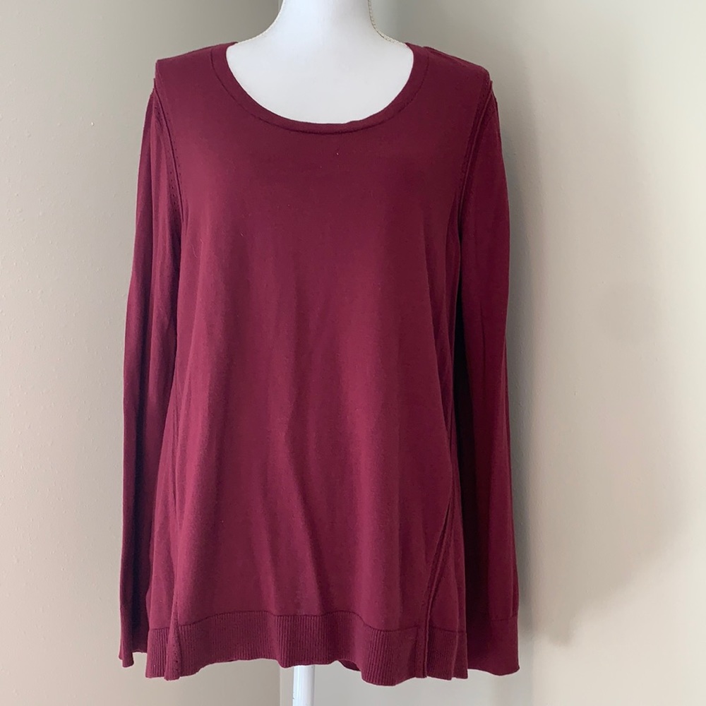 LOFT | Lightweight Swing Sweater | Maroon/Wine | X-Large